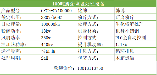 100噸廚余垃圾處理設(shè)備